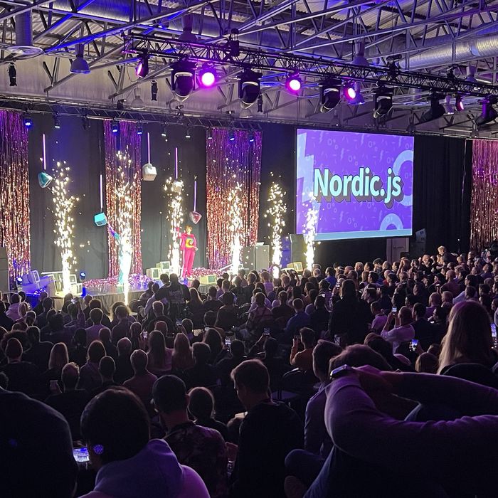 Nordic.js stage with fireworks going of